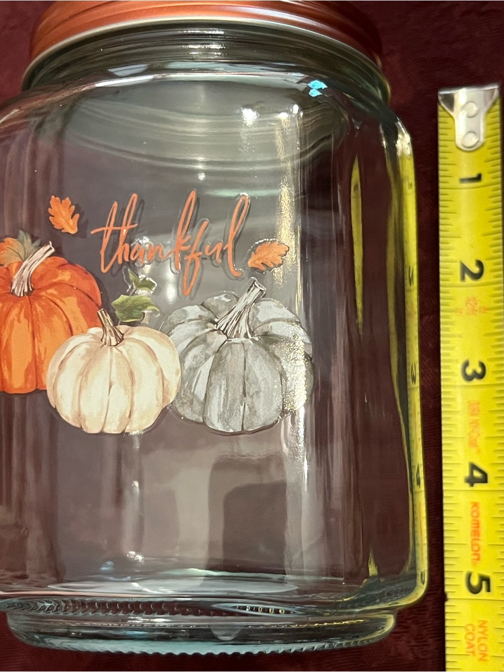 Fall DECORATIONS SET: Charger,Glass Jar with Copper Lid, π & Pumpkins - Picture 8 of 12